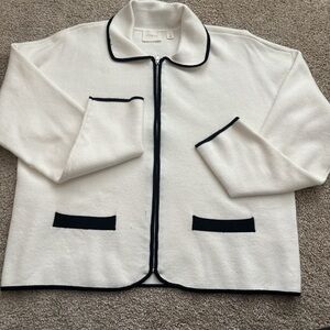 Cyrus White Blazer with Black Accents
